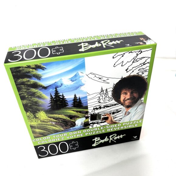 Bob Ross Puzzle 300 Piece Double Sided Color Your Own Mountain Hide Away NWT - Picture 3 of 10